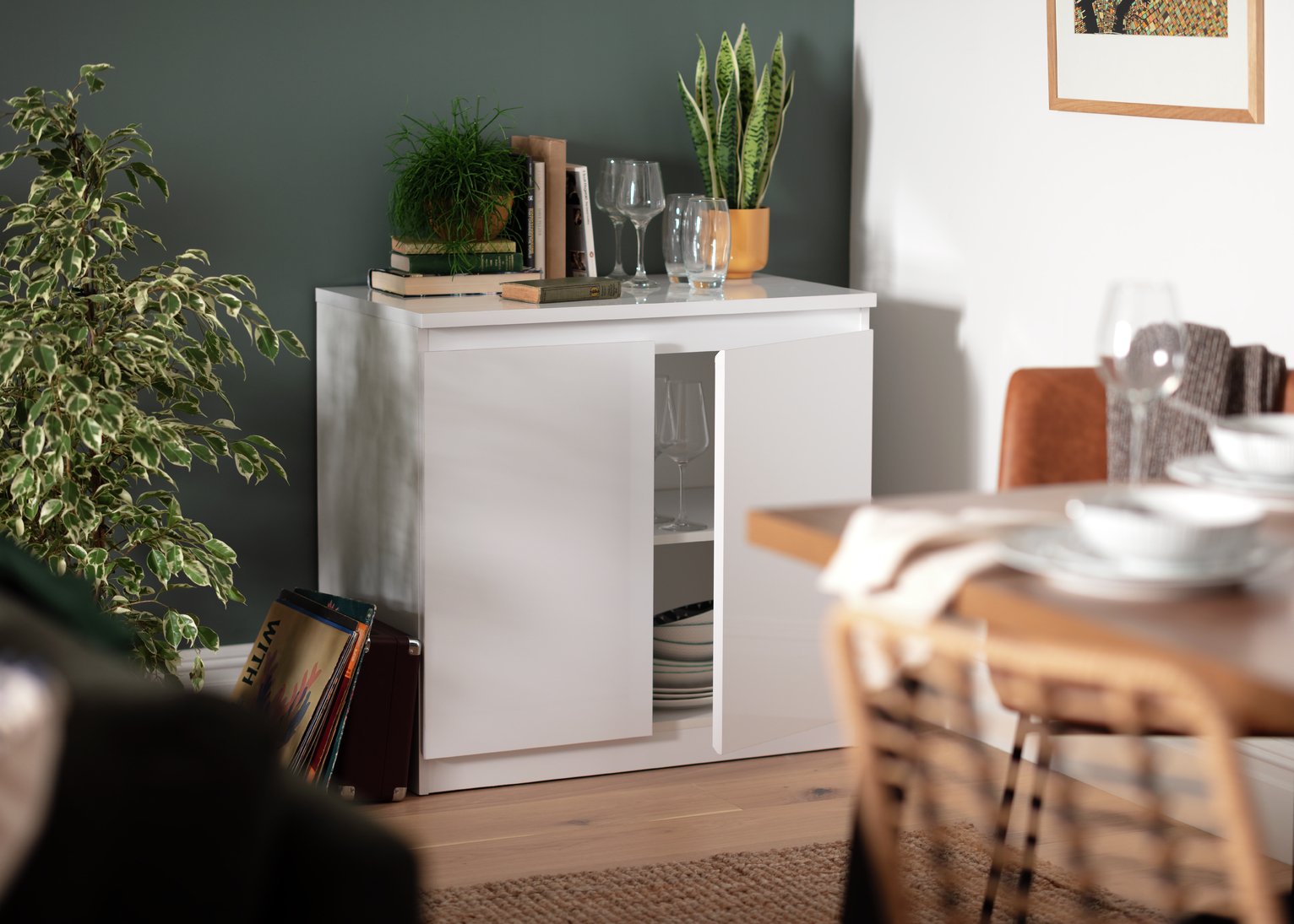 Argos Home Jenson 2 Door Sideboard - White Gloss