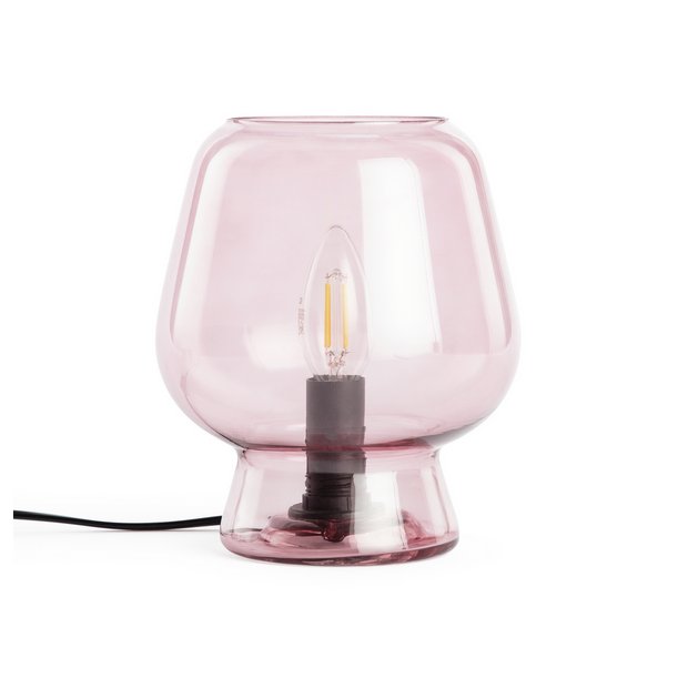 Buy Habitat Lucetta Glass Table Lamp - Pink | Table lamps | Habitat