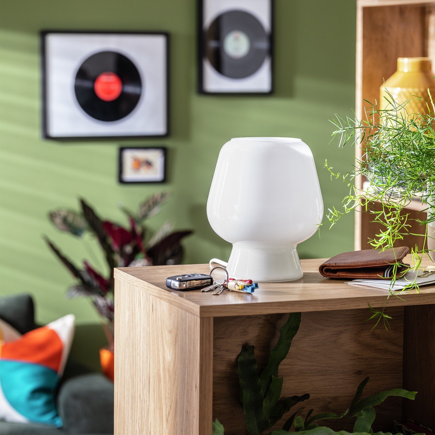 Habitat Lucetta Glass Table Lamp - White