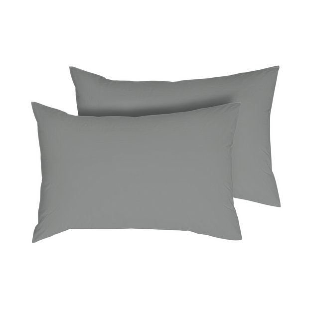 Buy Habitat Tencel Standard Pillowcase Pair -Dove Grey | Pillowcases | Argos