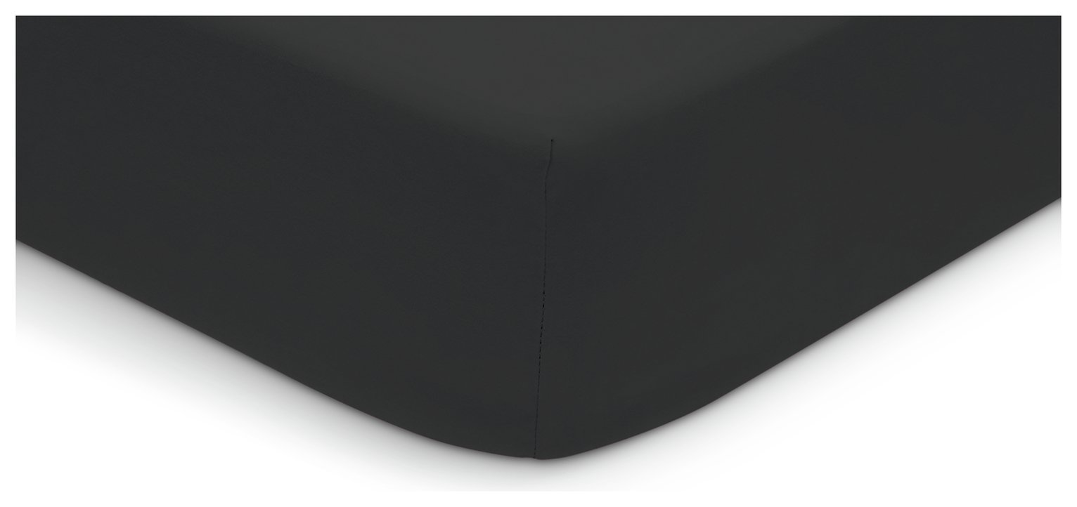 Habitat Washed Plain White Fitted Sheet