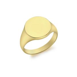 Men's 9ct Yellow Gold Personalised Round Signet Ring