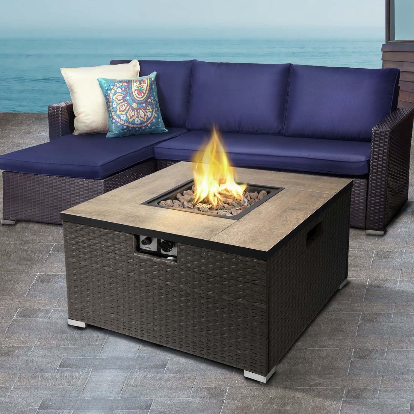 Peaktop HF31188AA UK Gas Fire Pit With Cover