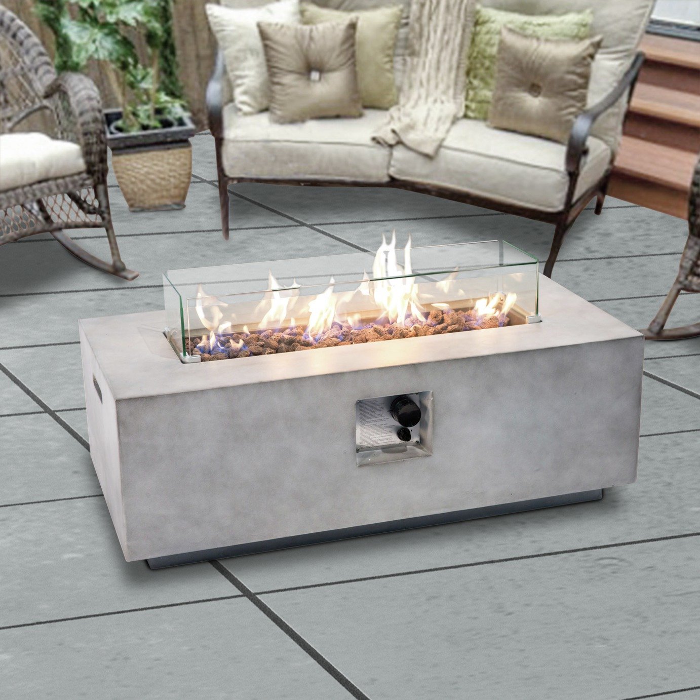 Teamson Home HF42708AA UK Gas Fire Pit With Cover