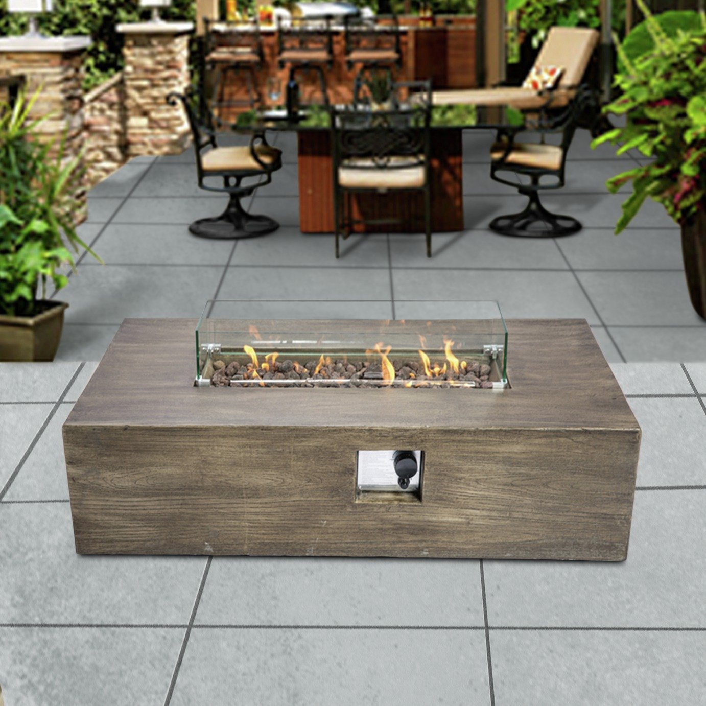 Teamson Home HF48708AA UK Gas Fire Pit With Cover