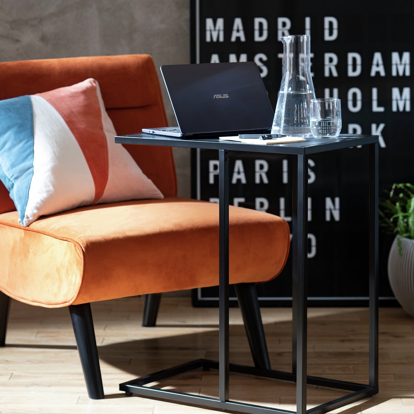 Argos Home Loft Living C Shape End Table - Black