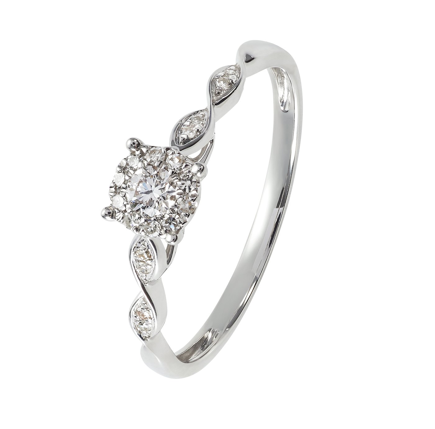 Revere 9ct Gold 0.015ct tw Diamond Twist Ring