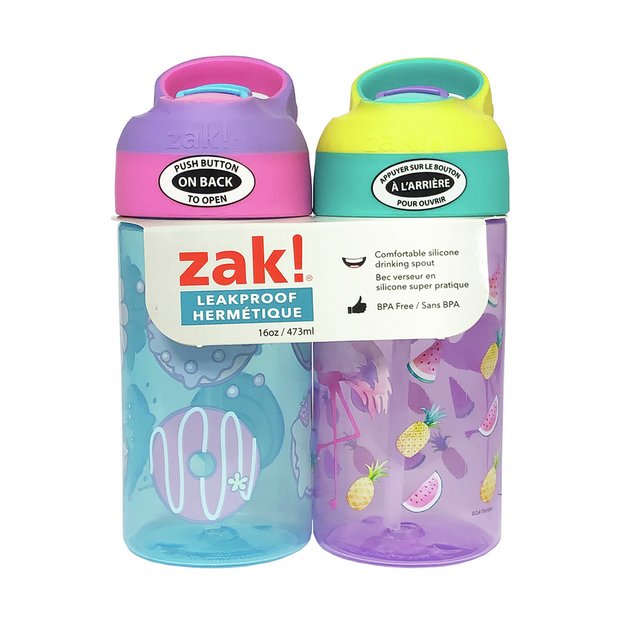 18oz 2pk Plastic Dino's and Camping Valiant Kids Water Bottle Set