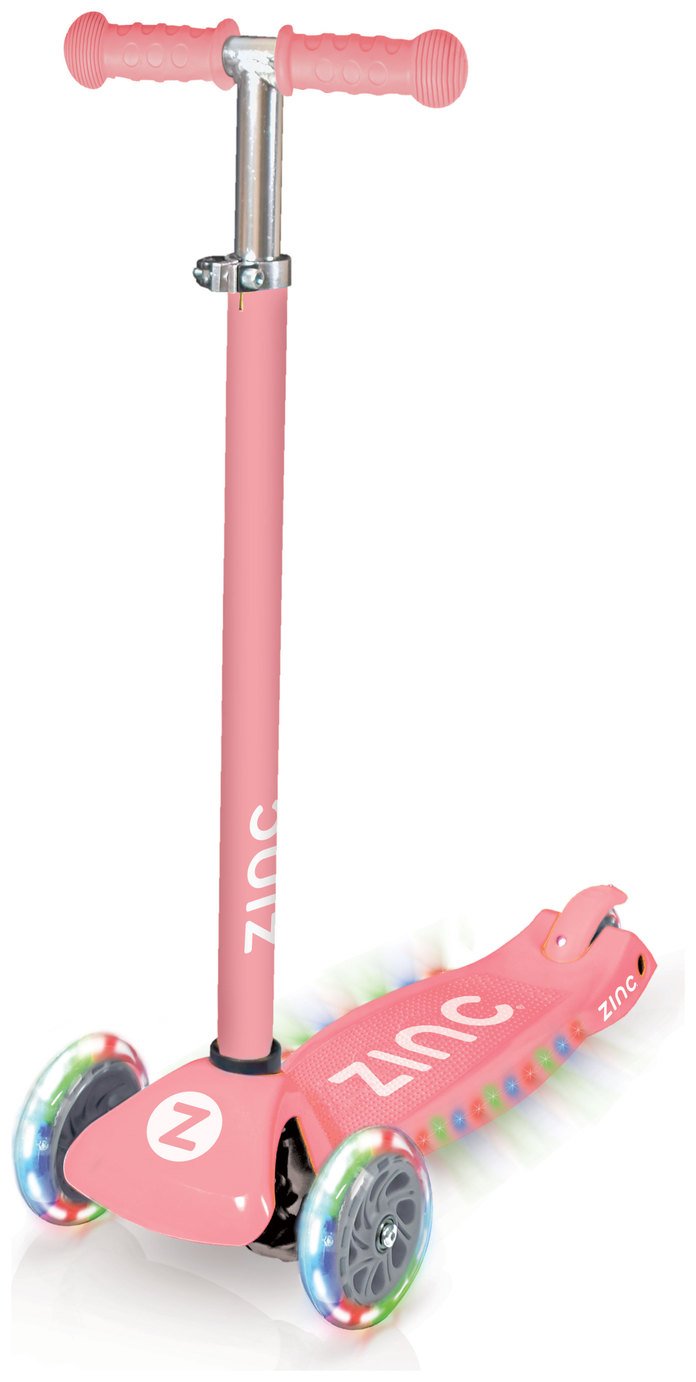 Zinc T-Motion Kids Light Up 3 Wheel Scooter - Pink 