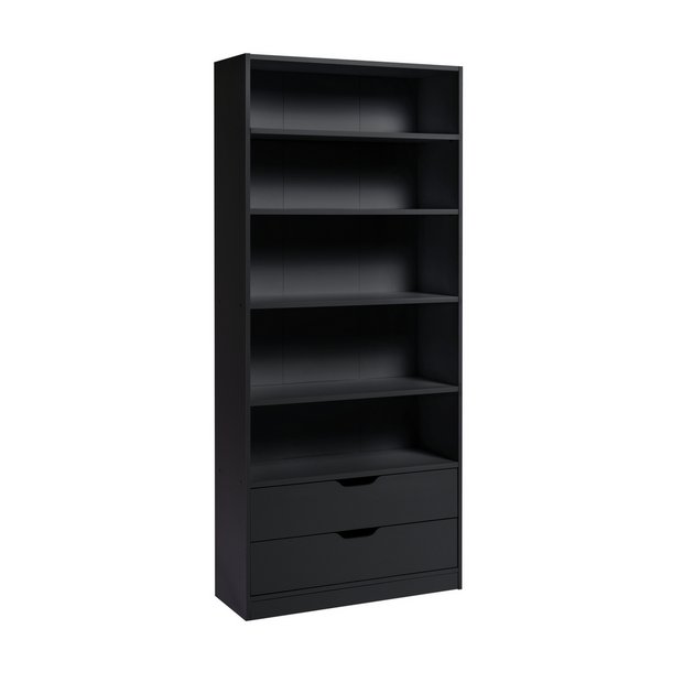 Buy Habitat Compton 2 Drawer Bookcase - Black | Bookcases and shelving units | Argos