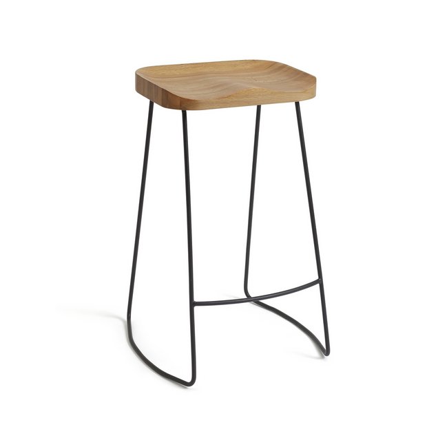 Buy Habitat Arte Metal Bar Stool - Oak | Bar stools | Habitat