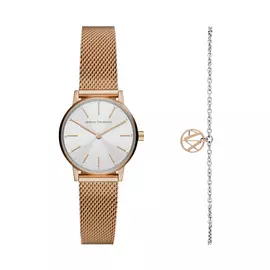 Armani Exchange Ladies Rose Gold Watch Gift Set