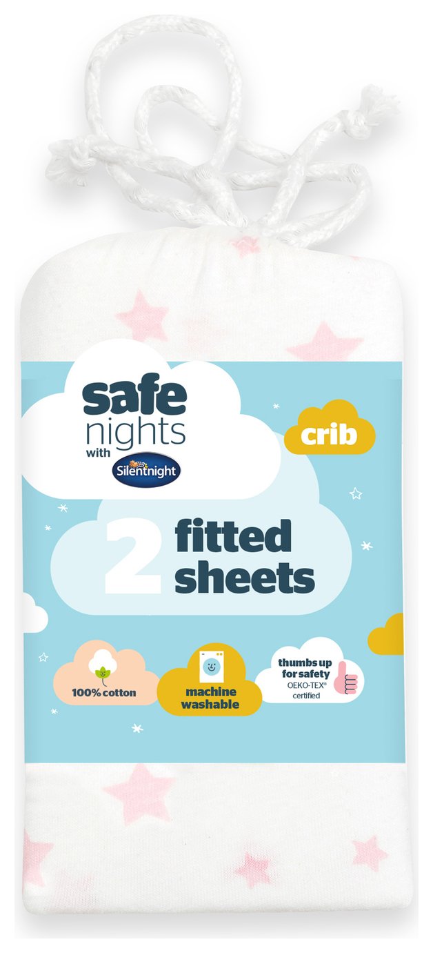Silentnight Safe Nights Nursery Pink Fitted Sheets