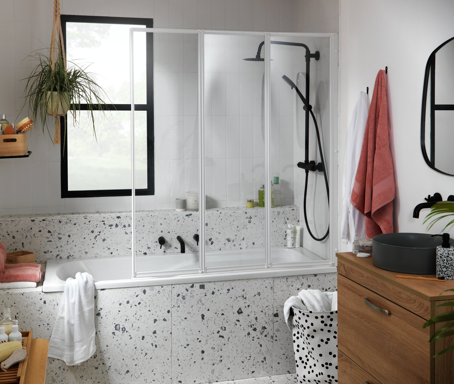 Argos Home 1400x1230mm Folding Shower Screen - White