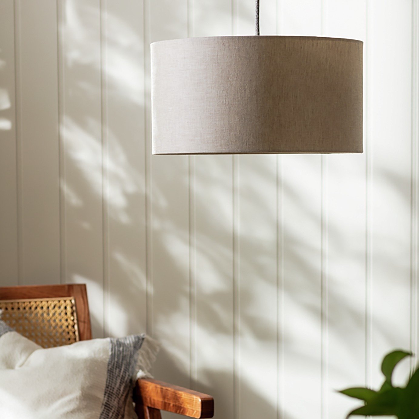 Habitat Oatmeal Linen Easy Fit Lampshade - 35cm