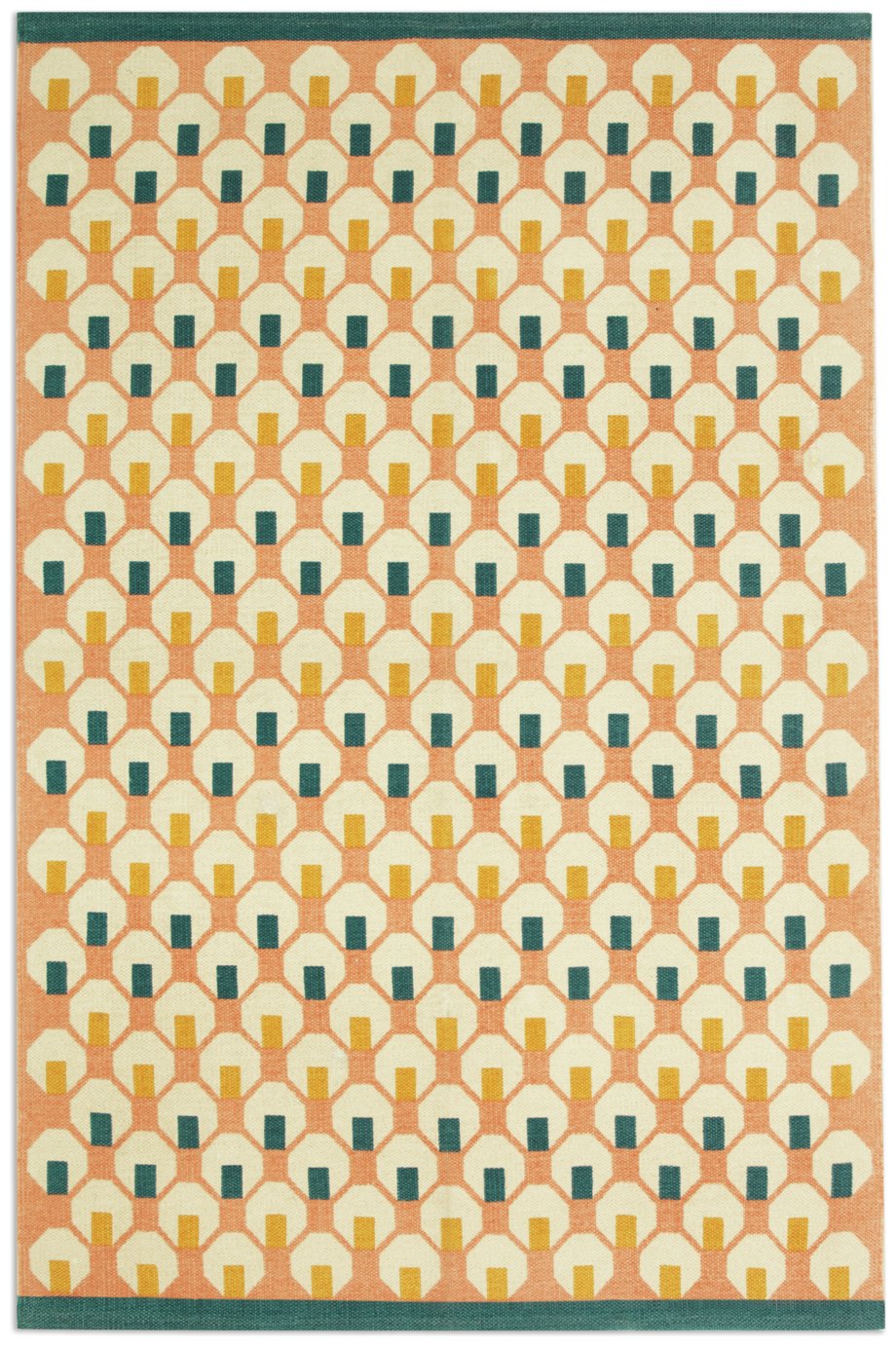 Habitat Octo Geometric Pink Cotton Flatweave Rug - 120x180cm