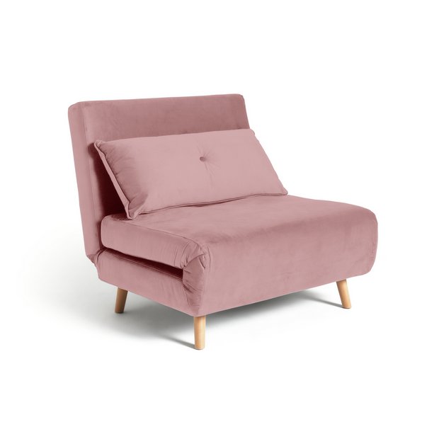 Buy Habitat Roma Velvet Fabric Chairbed Pink Sofa beds Argos