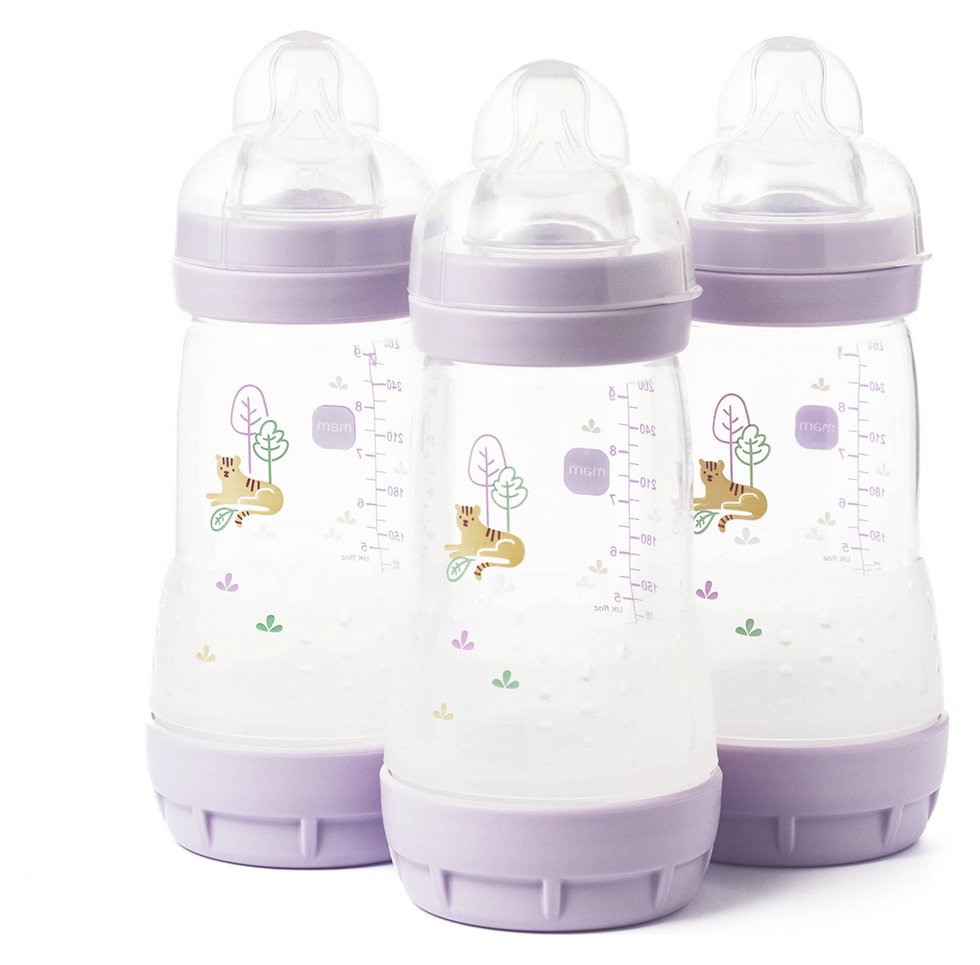 MAM Easy Start Anti-Colic 260ml Baby Bottle 3 Pack - Lilac