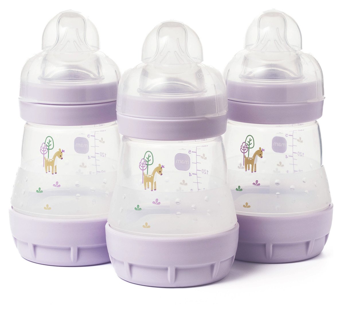 MAM Easy Start Anti-Colic 160ml Baby Bottle 3 Pack - Lilac
