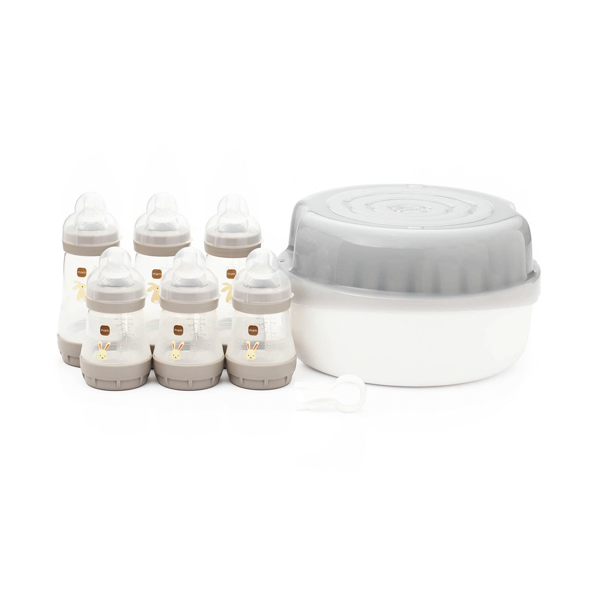 MAM Easy Start Bottle & Microwave Steriliser Set - Grey