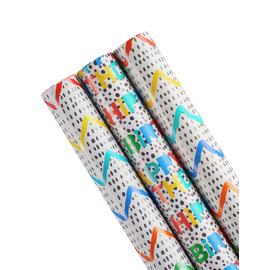 3 Piece Hip Hip Hooray Roll Wrapping Paper Set - 3m