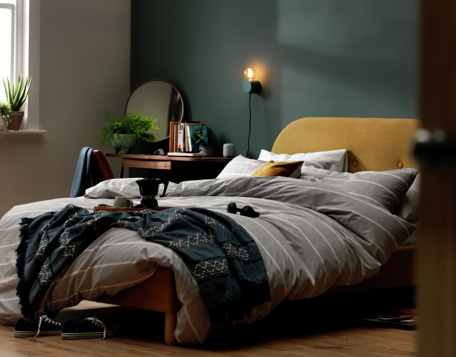 Habitat Elin Double Fabric Bed Frame - Mustard