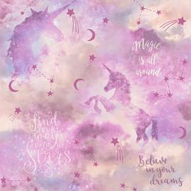 Arthouse Galaxy Unicorn Blush Pink Wallpaper