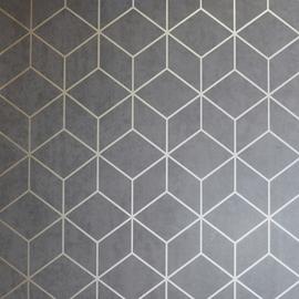 Arthouse Geo Charcoal Black Wallpaper