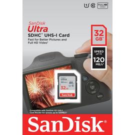 SanDisk Ultra 120MBs SDHC UHS-I Memory Card - 32GB