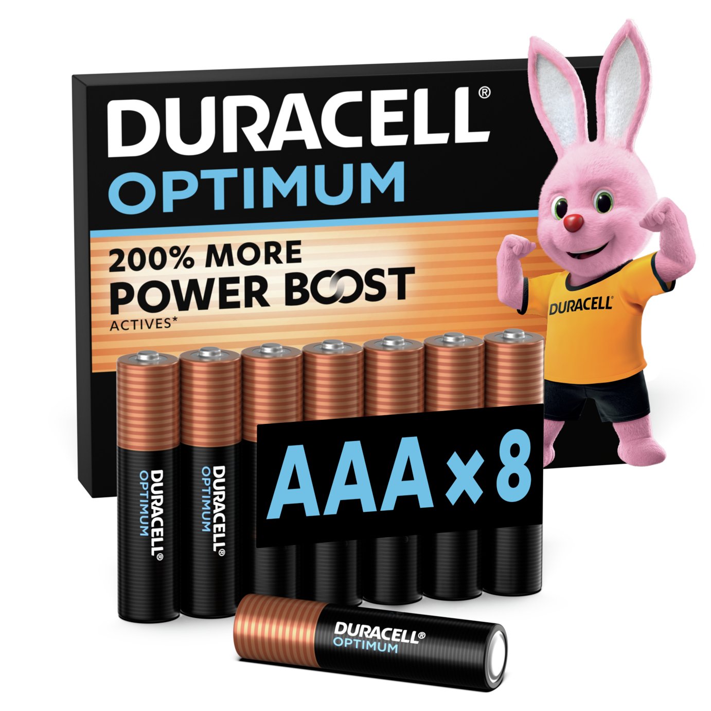 Duracell Optimum Alkaline AAA Batteries - Pack of 8 