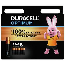 Duracell Optimum Alkaline AAA Batteries - Pack of 8 