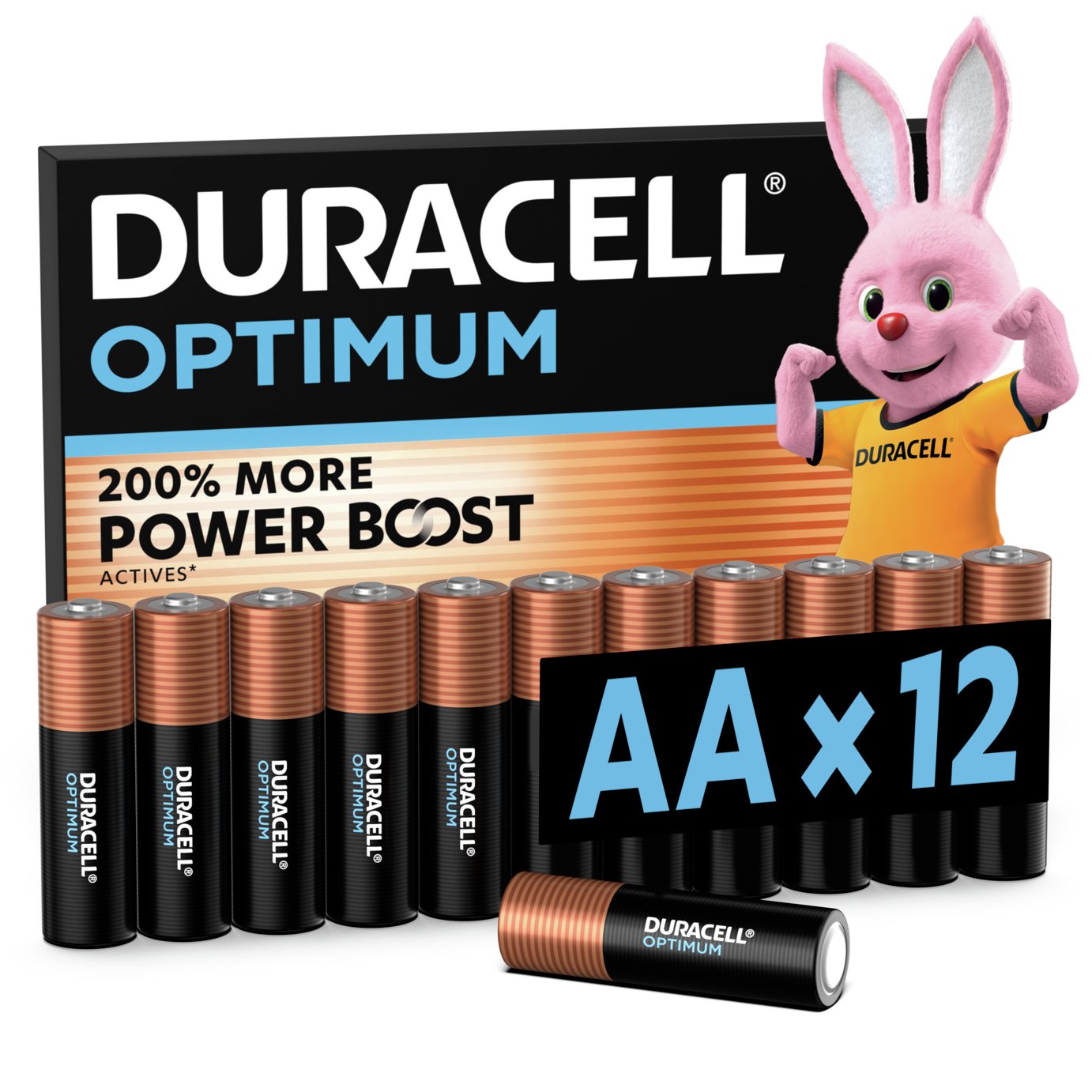 Duracell Optimum Alkaline AA Batteries - Pack of 12