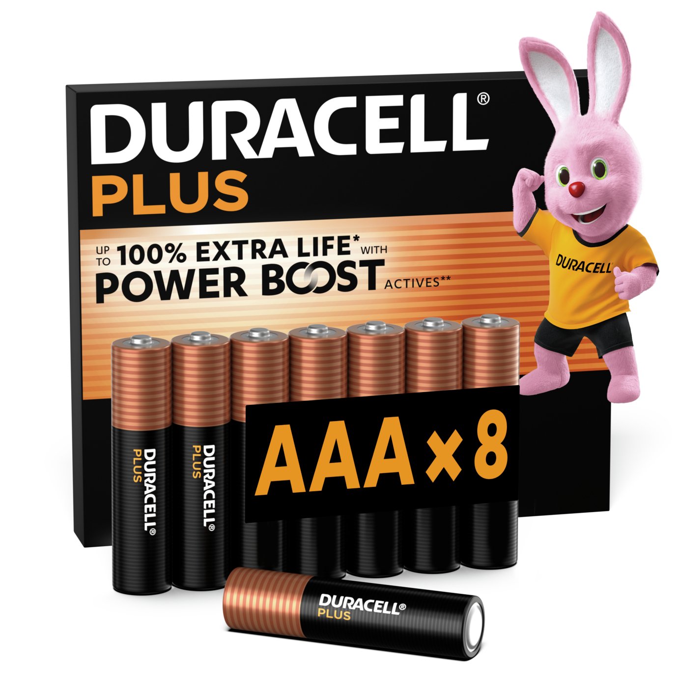 Duracell Plus Alkaline AAA Batteries - Pack of 8
