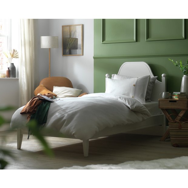 Bed with deals white frame