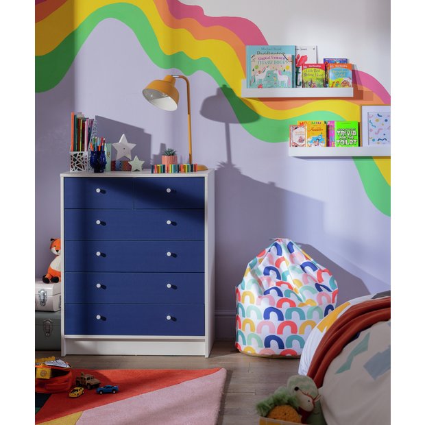 Buy Argos Home Kids Malibu 4 2 Chest of Drawers Blue White