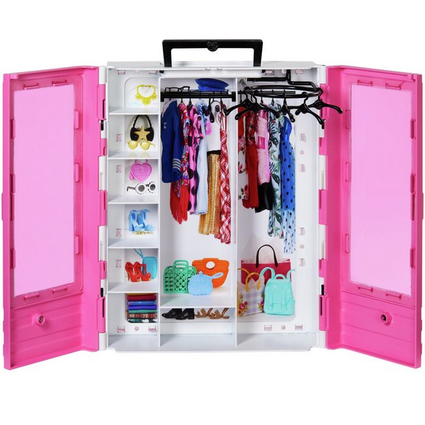 Dressing armoire portable barbie avec barbies - Barbie