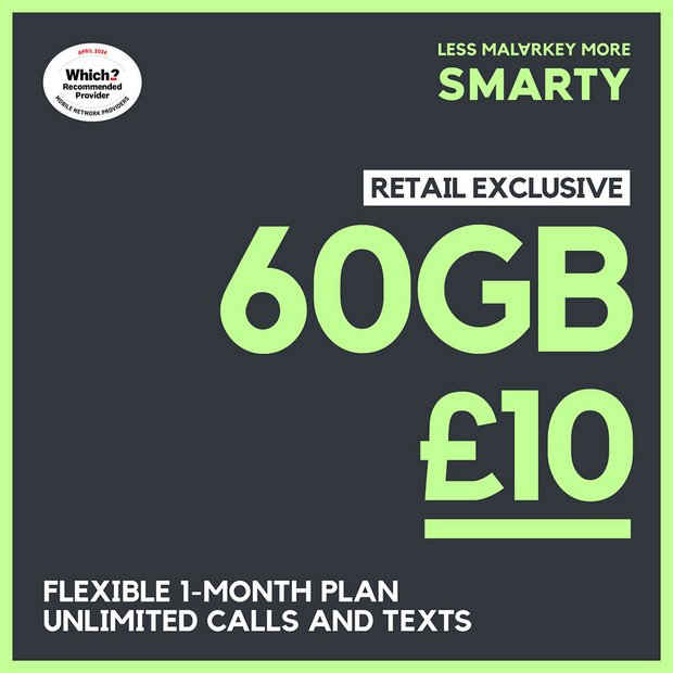 Buy Smarty 30gb Sim Only Sim Card Sim Cards Argos
