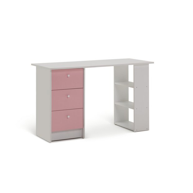 Buy Argos Home Kids Malibu 3 Drawers Desk Pink White Kids