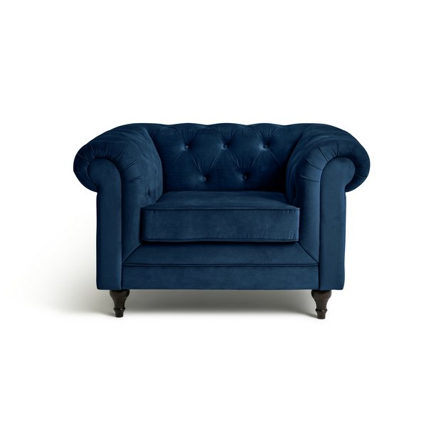 Argos blue store velvet chair