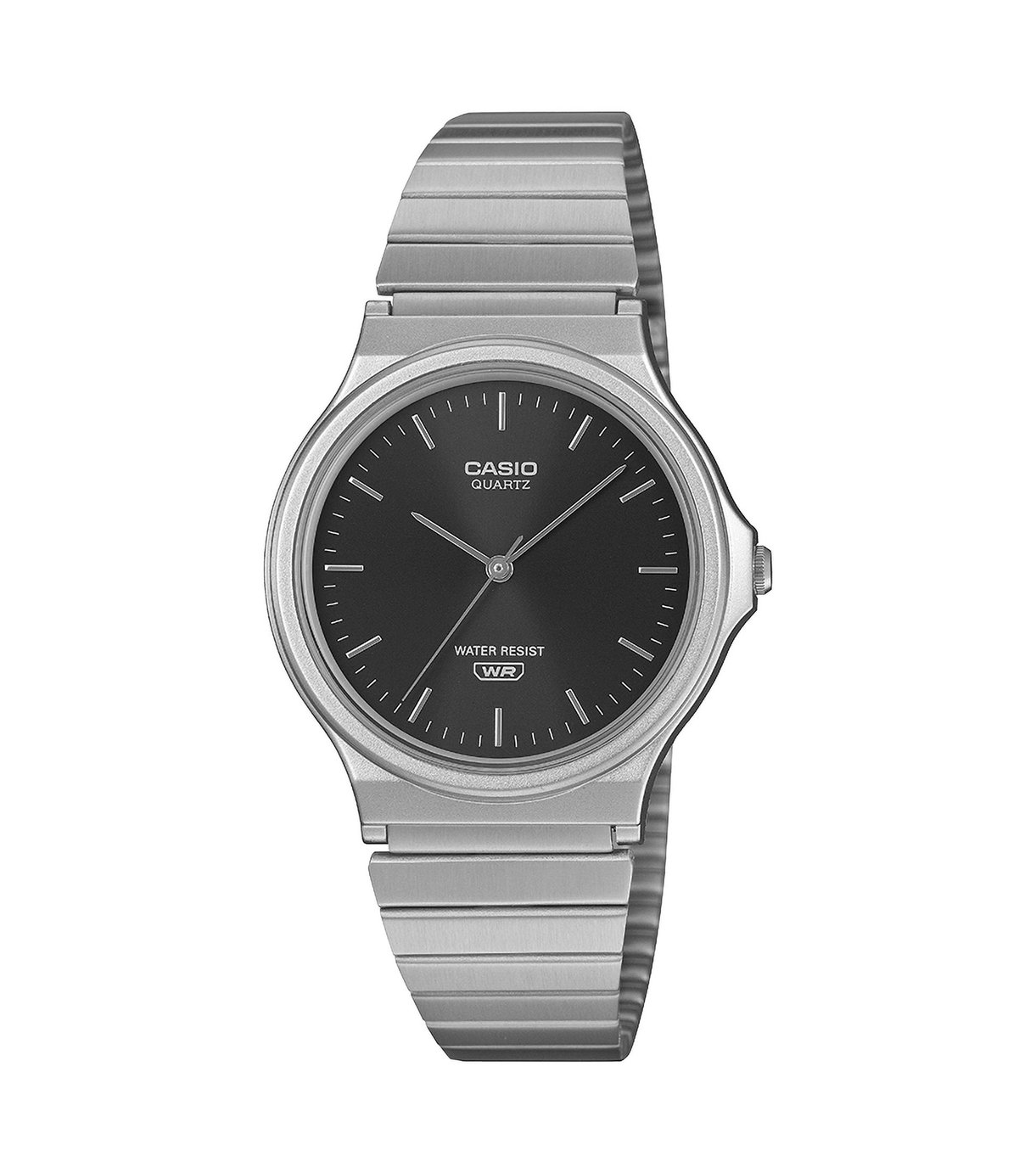 Casio Black Dial Analogue Stainless Steel Bracelet Watch