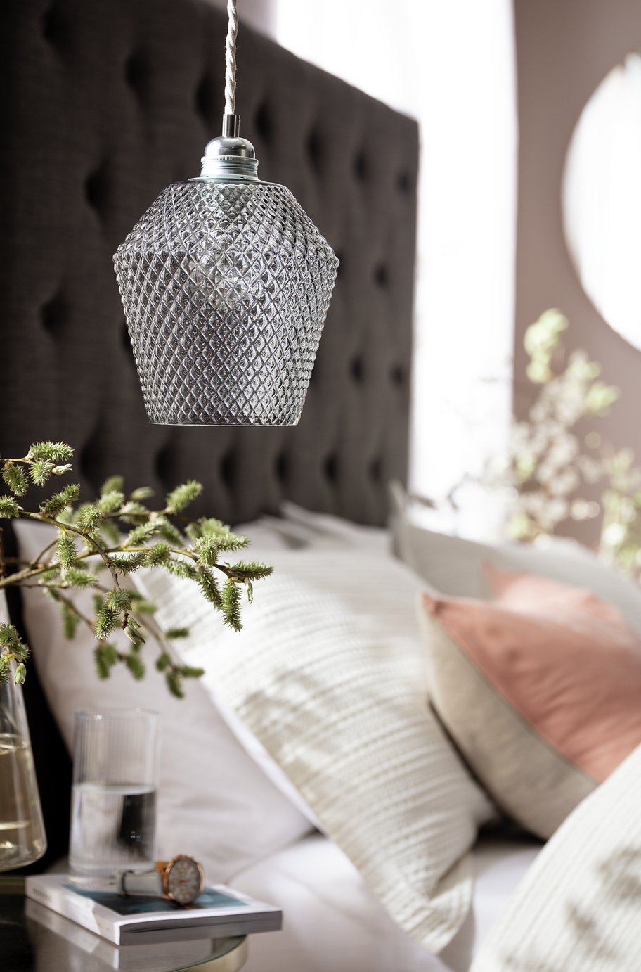 Habitat Nubia Glass Easy Fit Lampshade - 17cm