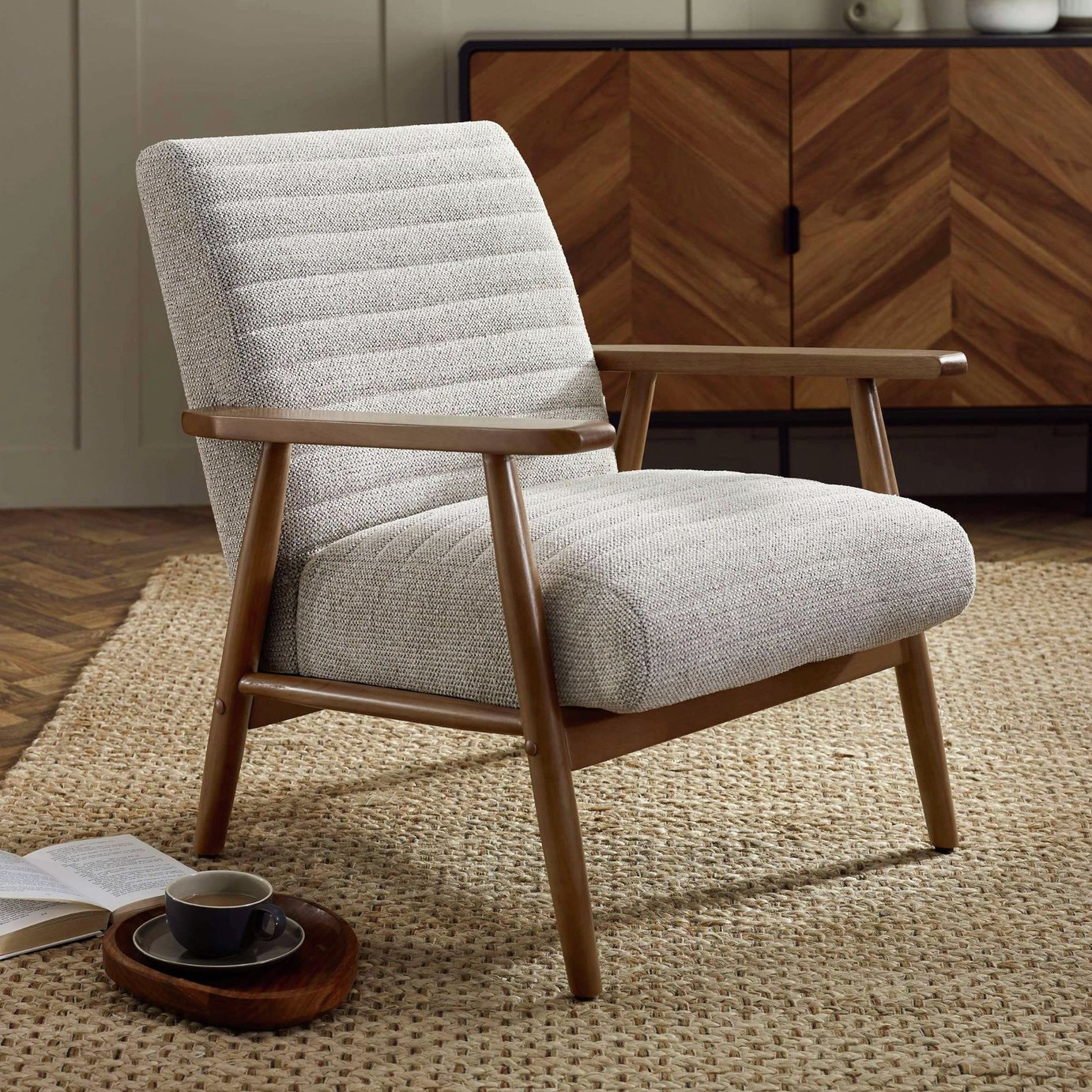 Julian Bowen Ivy Fabric Accent Chair - White