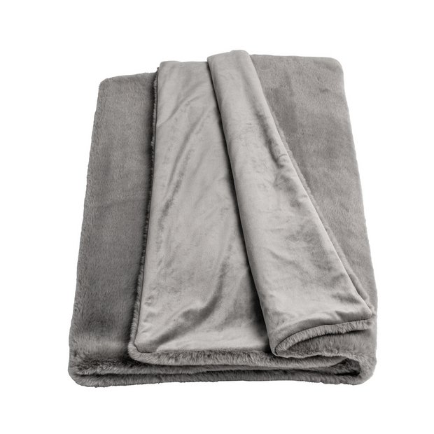 Buy Habitat Faux Fur Plain Throw - Grey - 125x150cm