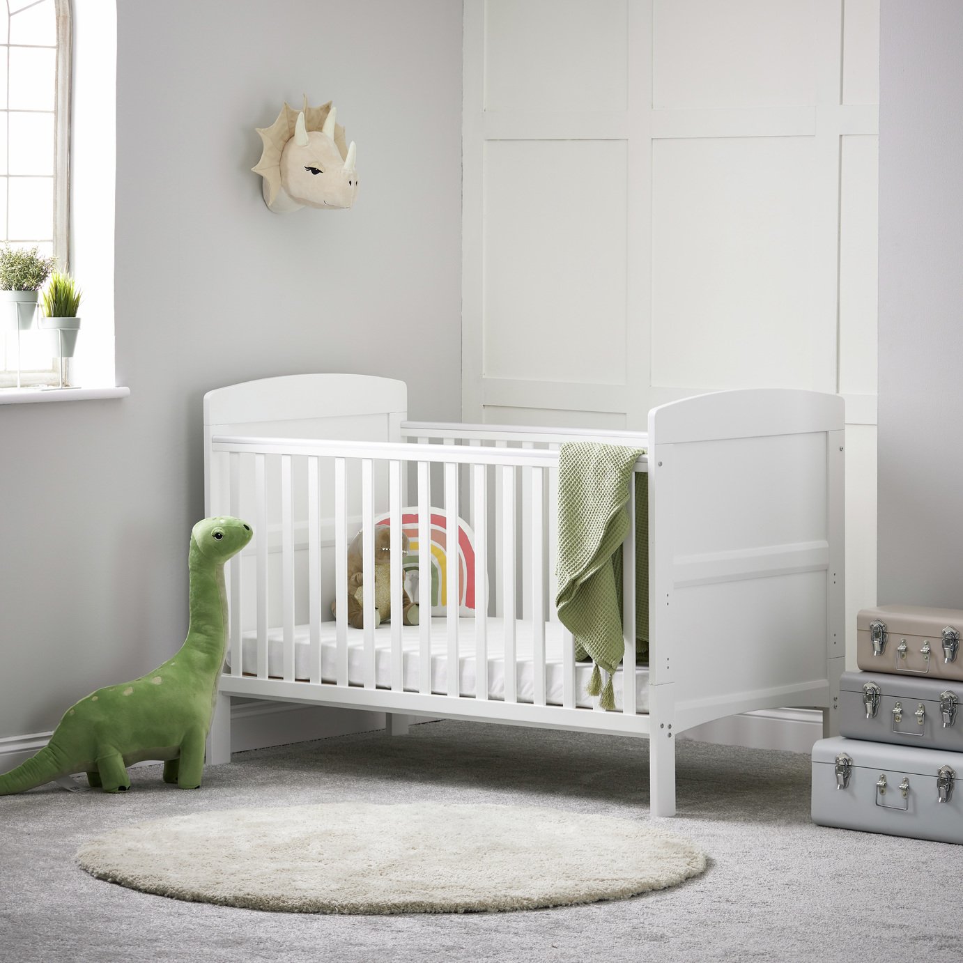 Obaby Grace Cot Bed with Mattress - White