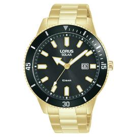Lorus Men's Solar Gold Stainless Steel Bracelet Watch