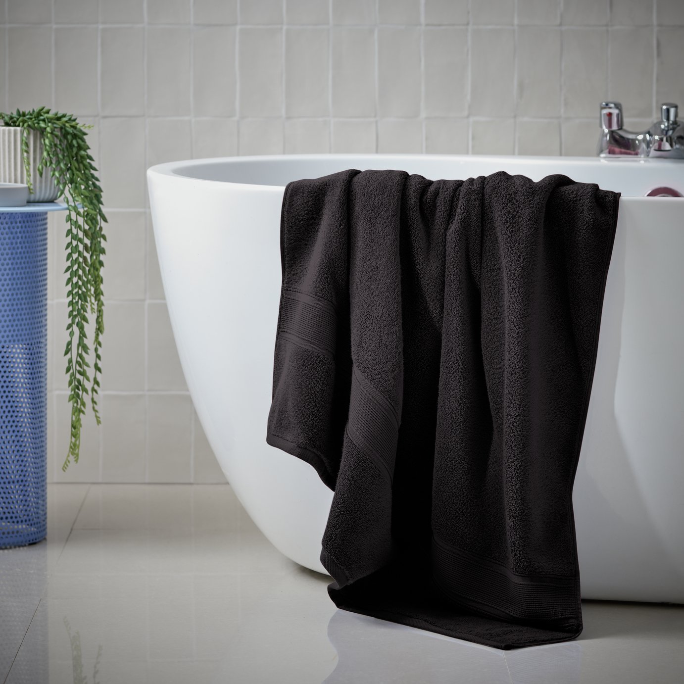 Habitat Supersoft Bath Sheet - Black