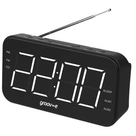 Groov-e Curve Rechargeable Clock Radio - Black