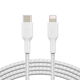 Belkin Braided USB-C to Lightning 2m Cable - White