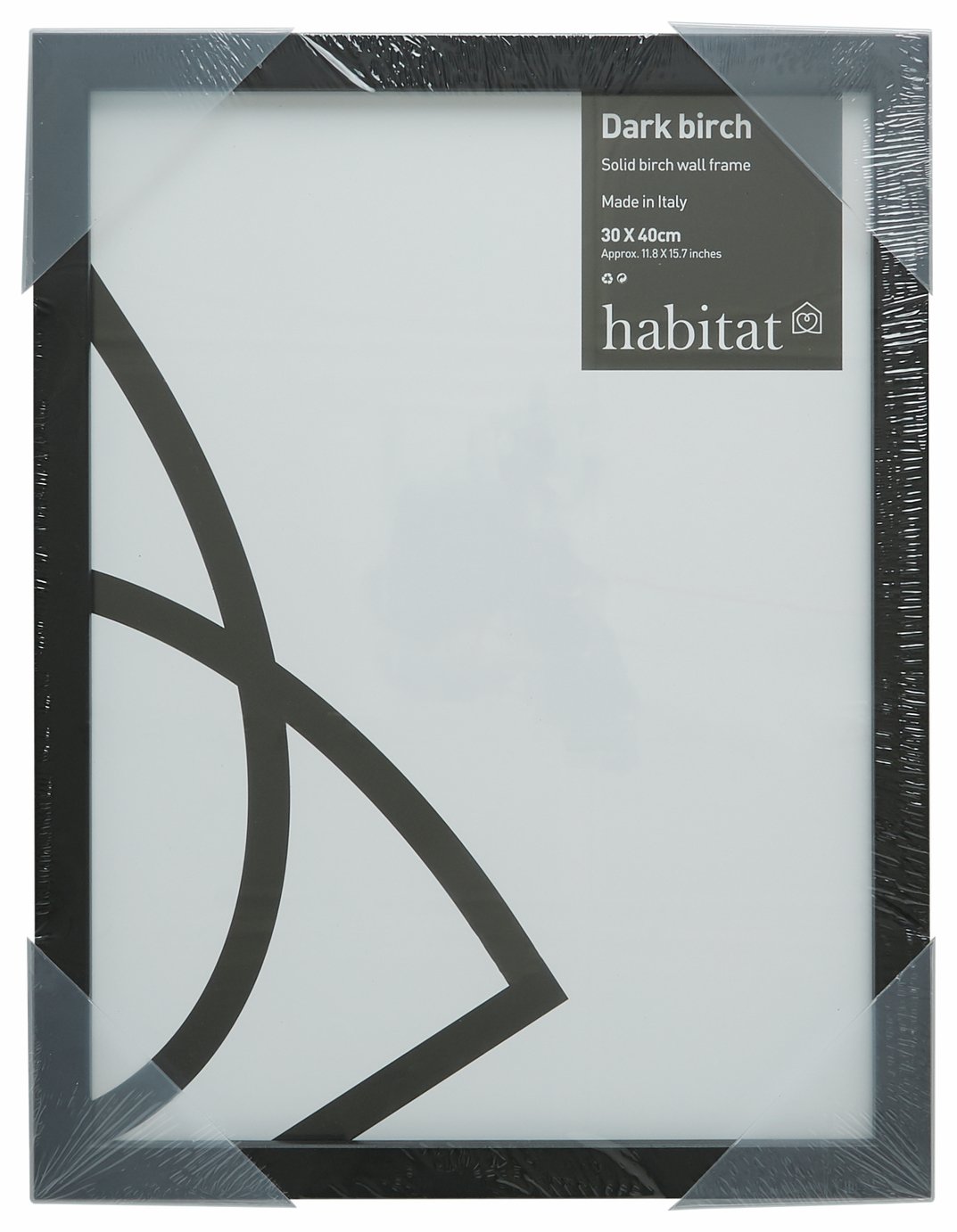 Habitat Dark Birch Black Wooden Picture Frame - 12x16"