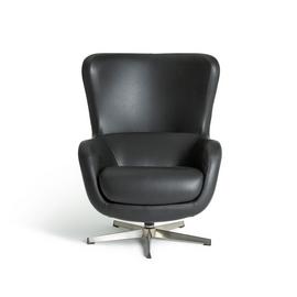 Habitat Porto PU Swivel Chair - Black